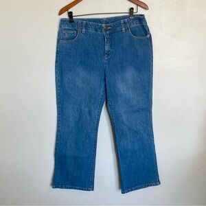 Lands End Jeans Women Size Petite 12 Blue 12P Mid Rise Straight Leg Stretch